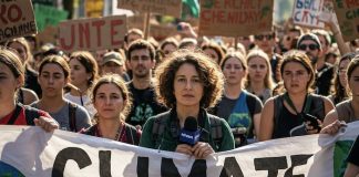 Journalism and activism Image of a journalist covering a climate change rally created with Gemini Imagen 3 AI by Media Helping Media