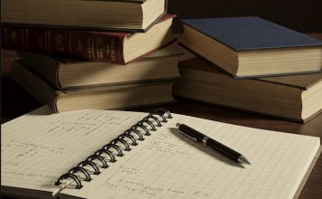 Investigative journalism best-practice Graphic of books and pen created using Google Gemini AI