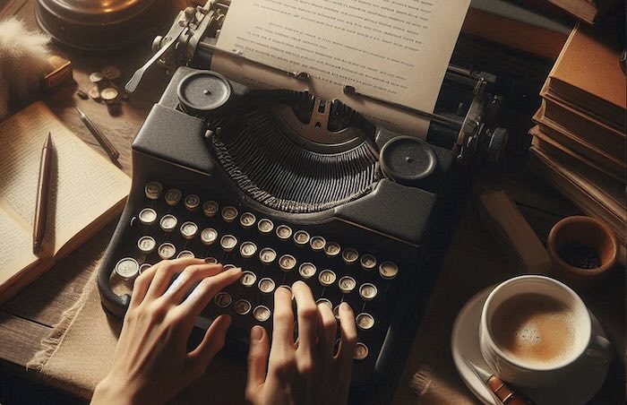 Image of typewriter generated by Microsoft Designer