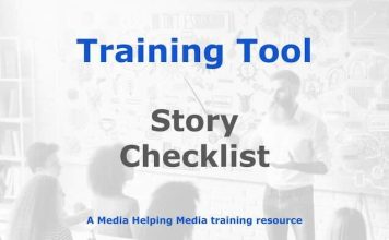 Tool: News story checklist Graphic for a Media Helping Media Training Tool