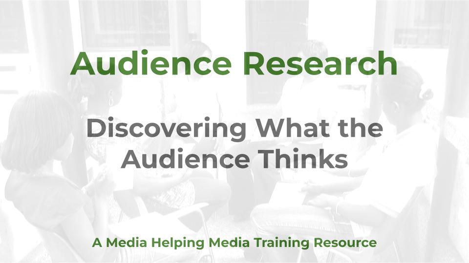 Audience Research - a MHM training article graphic