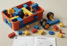 Creating a structured news report Graphic of a construction kit and instructions created using Google Gemini AI