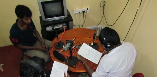 Radio training Jaffna, Sri Lanka. Image by David Brewer released via Creative Commons BY-NC-SA 4.0