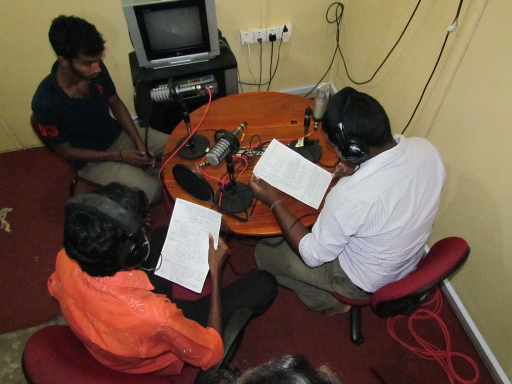 Radio training Jaffna, Sri Lanka. Image by David Brewer released via Creative Commons BY-NC-SA 4.0