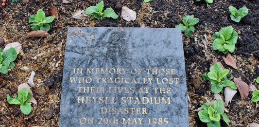 Image of the Heysel Stadium tragedy plaque by Rodhullandemu released via Creative Commons BY-SA