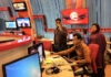 Constructing a TV news package TV newsroom in Bangladesh - image by Media Helping Media
