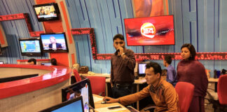 TV newsroom in Bangladesh - image by Media Helping Media