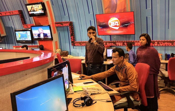 TV newsroom in Bangladesh - image by Media Helping Media