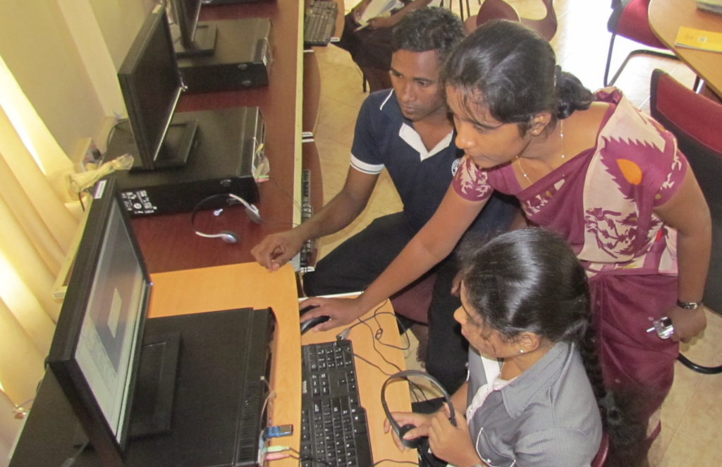 Radio production training at the Media Resources and Training Centre (MRTC) Jaffna, Sri Lanka. Image by Media Helping Media.