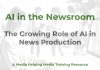 Using AI as a newsroom tool AI in the Newsroom - a MHM training article graphic