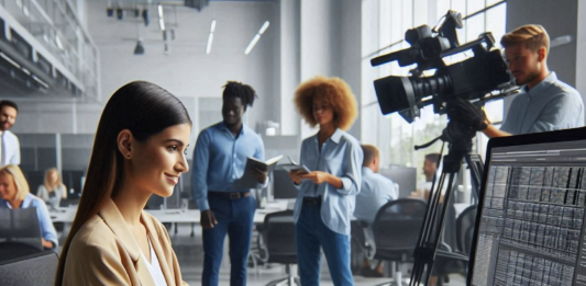 Data journalist image created by Microsoft's AI Image Designer