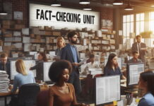 Dealing with algorithm bias in news An image of a fact-checking unit created using Microsoft's AI Image Designer