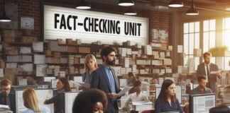 Dealing with algorithmic bias in news An image of a fact-checking unit created using Microsoft's AI Image Designer