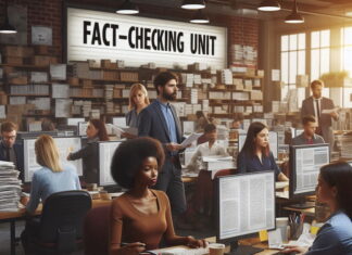 Dealing with algorithmic bias in news An image of a fact-checking unit created using Microsoft's AI Image Designer