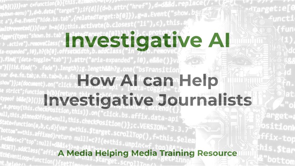 Investigative AI - a MHM training article graphic