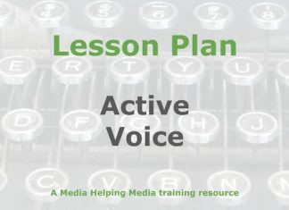 Lesson: The active and passive voices in news Graphic for a Media Helping Media Lesson Plan