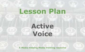 Lesson: The active and passive voices in news Graphic for a Media Helping Media Lesson Plan