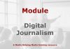 Module: Digital newsgathering and production Graphic for a Media Helping Media course module