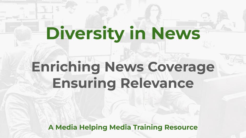 Diversity in News - a MHM training resource
