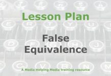 Lesson: False equivalence and false balance Graphic for a Media Helping Media Lesson Plan