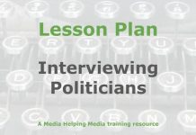 Lesson: How to interview politicians Graphic for a Media Helping Media Lesson Plan