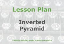 Lesson: Essential elements of a news story Graphic for a Media Helping Media Lesson Plan