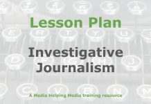 Lesson: Planning a journalistic investigation Graphic for a Media Helping Media Lesson Plan