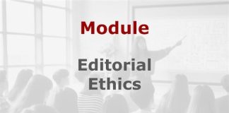 Module: Editorial ethics for journalists Graphic for a Media Helping Media course module