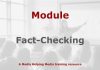 Module: Foundations of fact-checking Graphic for a Media Helping Media course module