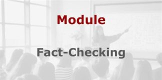 Module: Foundations of fact-checking Graphic for a Media Helping Media course module