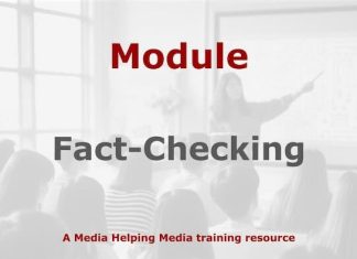 Module: Foundations of fact-checking Graphic for a Media Helping Media course module