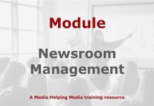 Module: Newsroom Management Graphic for a Media Helping Media course module