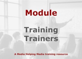 Module: Delivering training for media professionals Graphic for a Media Helping Media course module