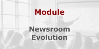 Module: Managing newsroom evolution Graphic for a Media Helping Media course module