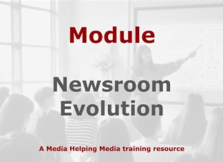 Module: Managing newsroom evolution Graphic for a Media Helping Media course module