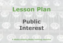 Lesson: Journalism and the public interest Graphic for a Media Helping Media Lesson Plan