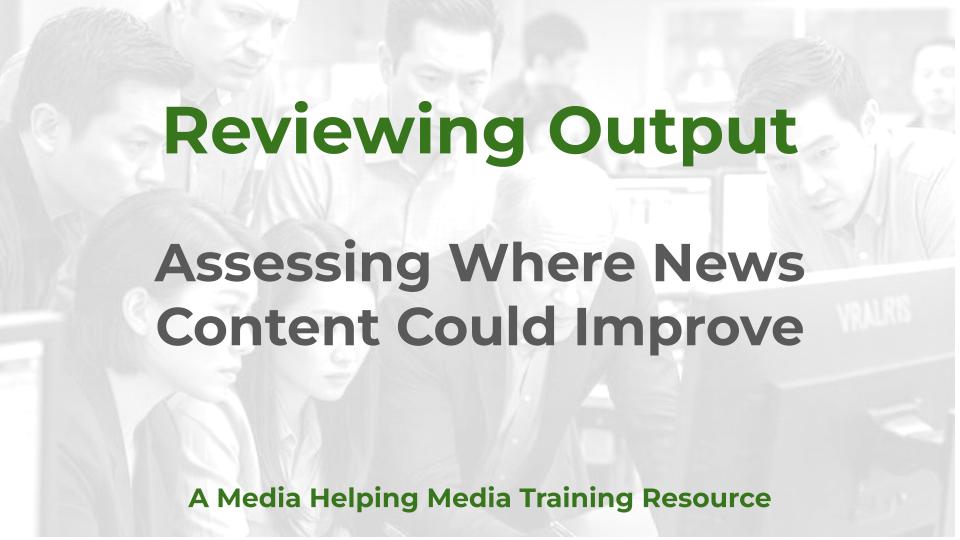 Reviewing Output - a MHM training article graphic