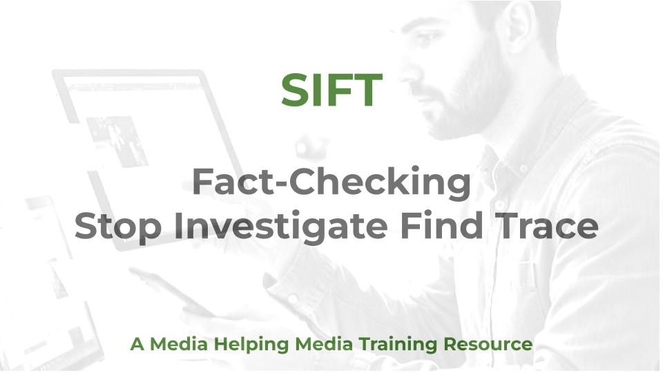 SIFT Fact-Checking - A MHM training resource graphic