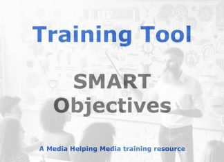 SMART objectives for media training Graphic for a Media Helping Media Training Tool