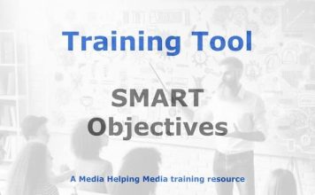 Tool: SMART objectives for media training Graphic for a Media Helping Media Training Tool