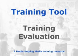 Evaluation, impact, and assessment Graphic for a Media Helping Media Training Tool