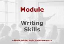 Module: News writing skills Graphic for a Media Helping Media course module