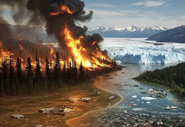 Image illustrating climate change created with Gemini Imagen 3 AI by Media Helping Media