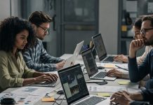 Data journalism – resources and tools Image of journalists accessing data created with Gemini Imagen 3 AI by Media Helping Media