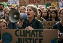 Climate change glossary Image of a climate change rally created with Gemini Imagen 3 AI by Media Helping Media