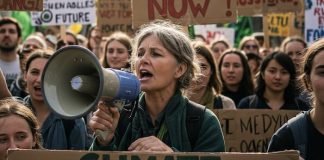 Climate change glossary Image of a climate change rally created with Gemini Imagen 3 AI by Media Helping Media