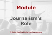 Module: Journalism’s Role Graphic for a Media Helping Media course module