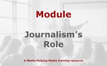 Module: Journalism’s Role Graphic for a Media Helping Media course module