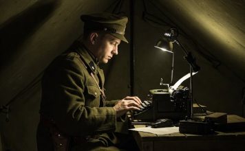 Militaristic words used in journalism Journalist writing at a typewriter in army fatigues. Image created with Gemini AI