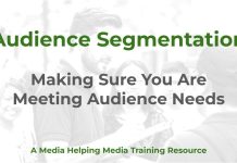 Audience research and segmentation Audience Segmentation - a MHM training article graphic with an image of a researcher surveying people in the street.